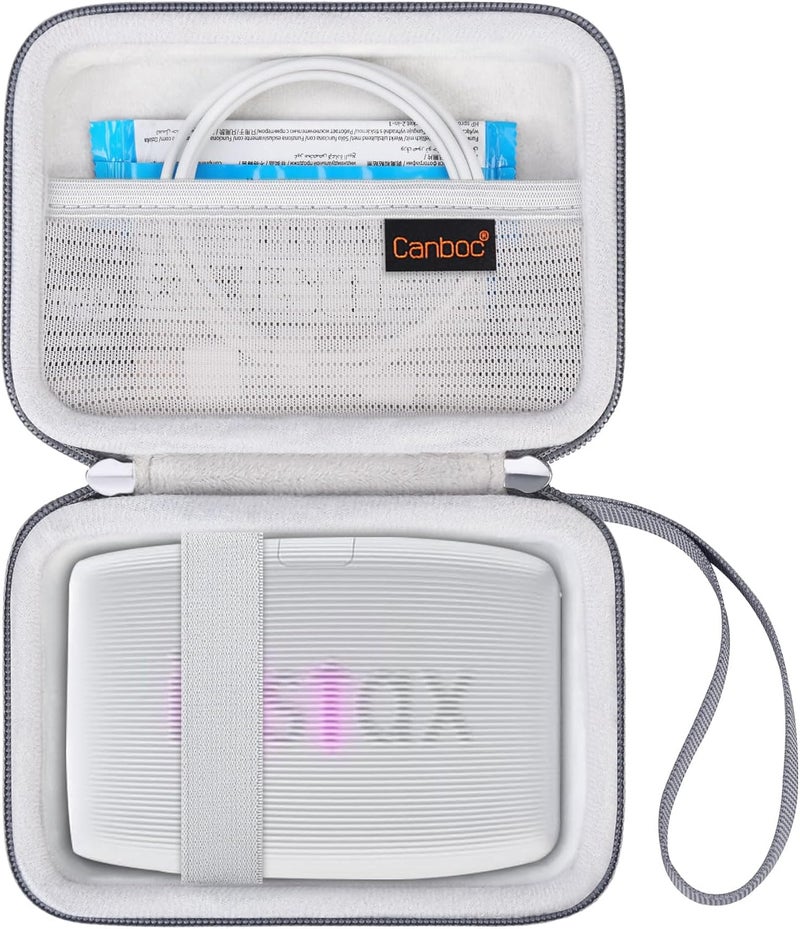 Canboc Carrying Case for Fujifilm Instax Mini Link 3 2 1 Smartphone Printer, Mesh pocket fit Instant Film and Cable, Ash White (Case Only) - Image 1